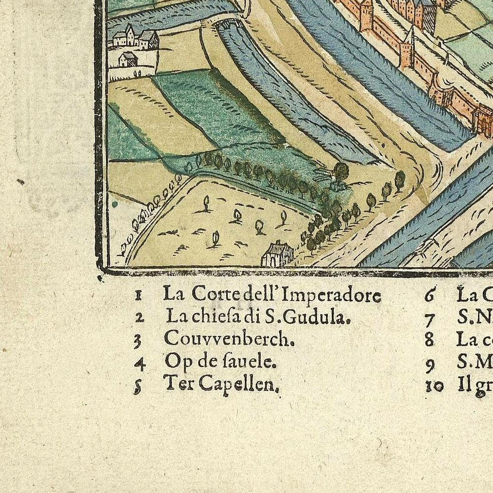 detail of the map from the bottom left corner