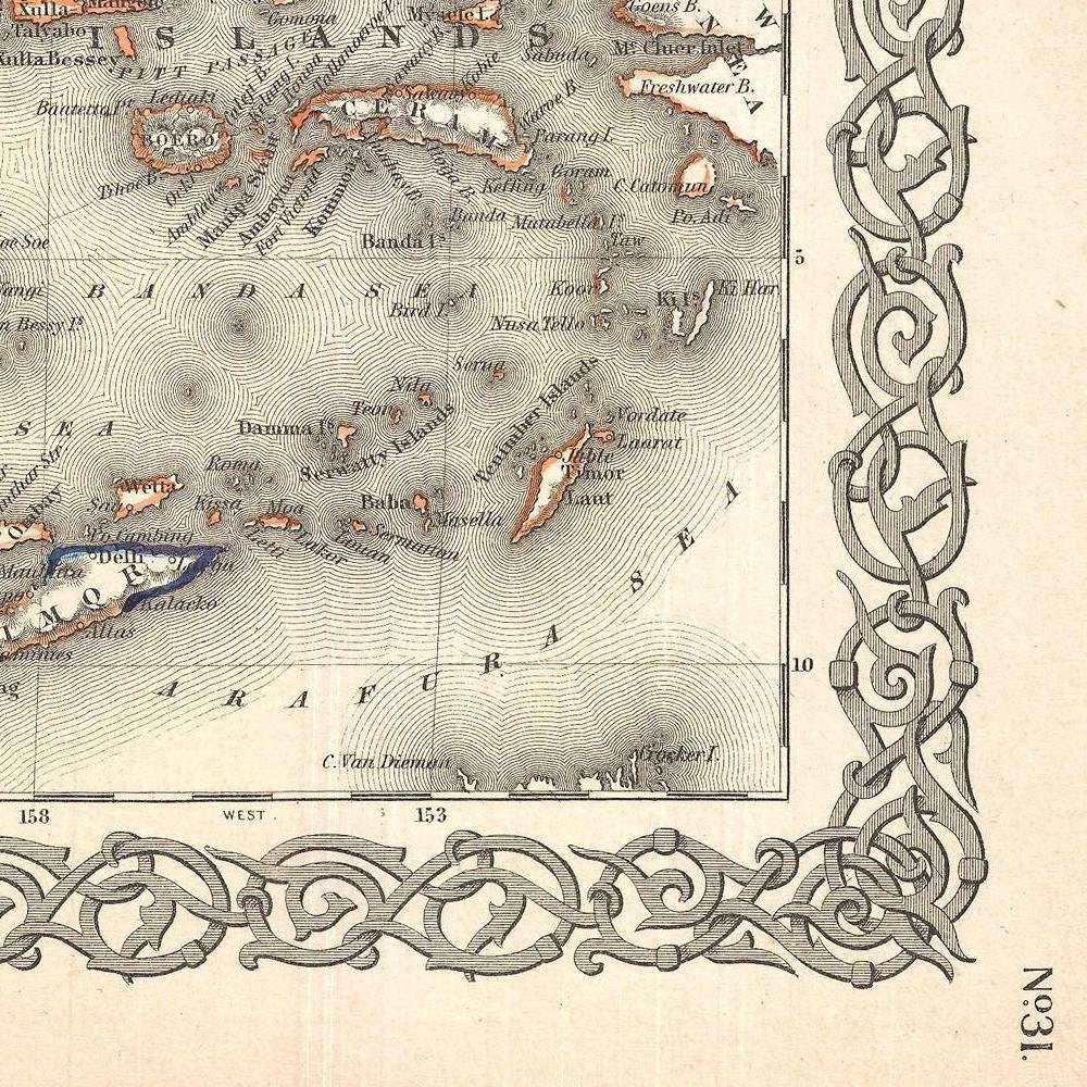 detail of the map from the bottom right corner