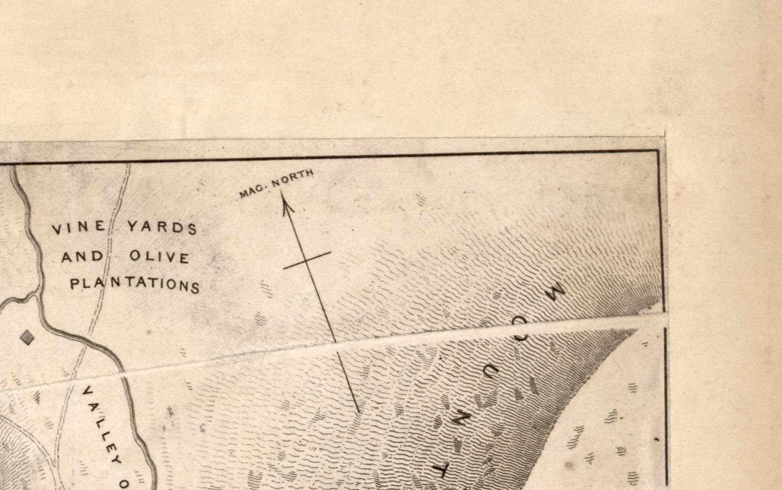 detail of the map from the bottom left corner