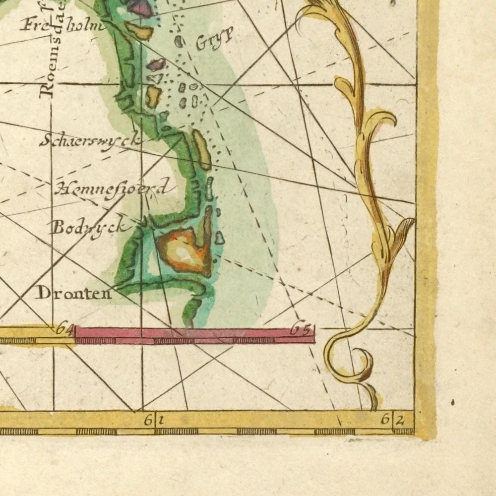 detail of the map from the bottom right corner