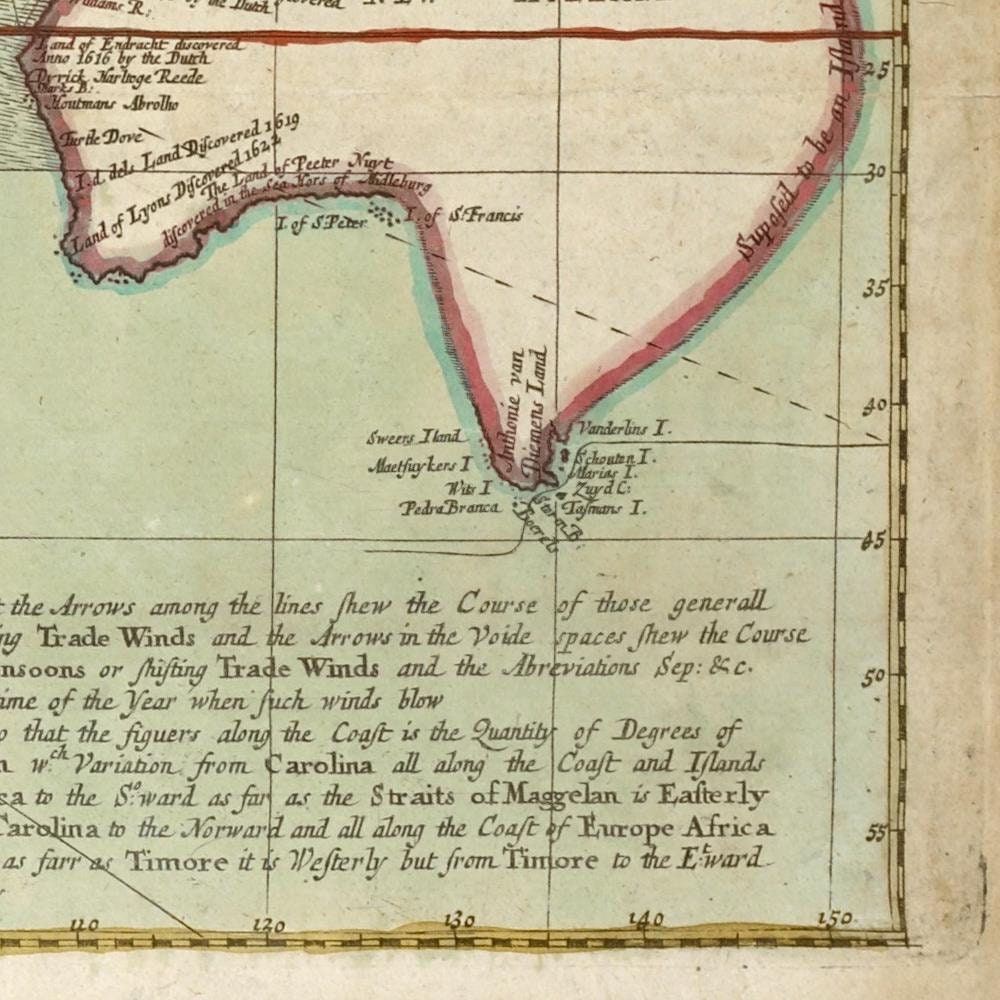 detail of the map from the bottom right corner