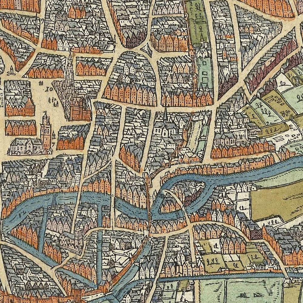 detail of the map from the centre 