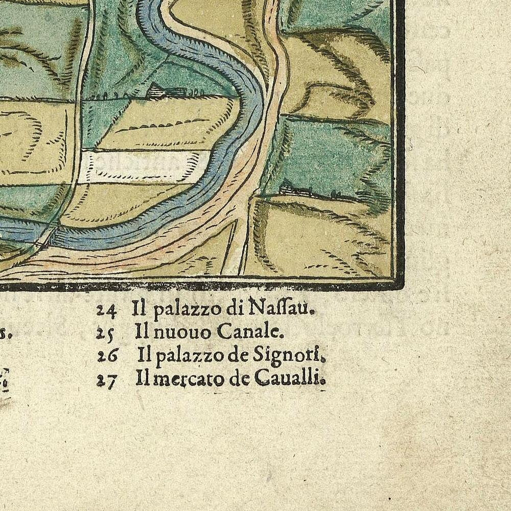 detail of the map from the bottom right corner