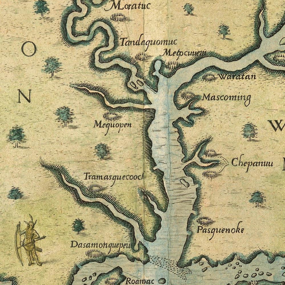 detail of the map from the centre 