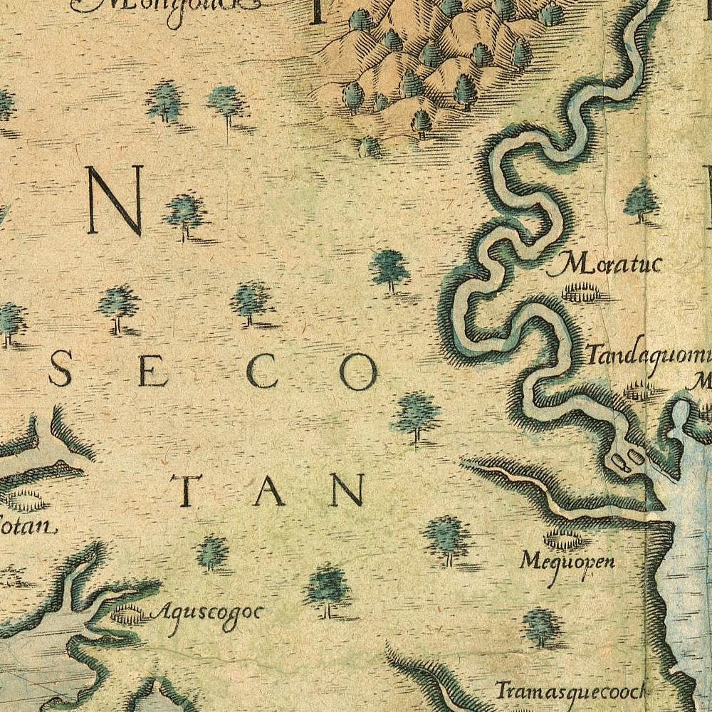 detail of the map from the centre left