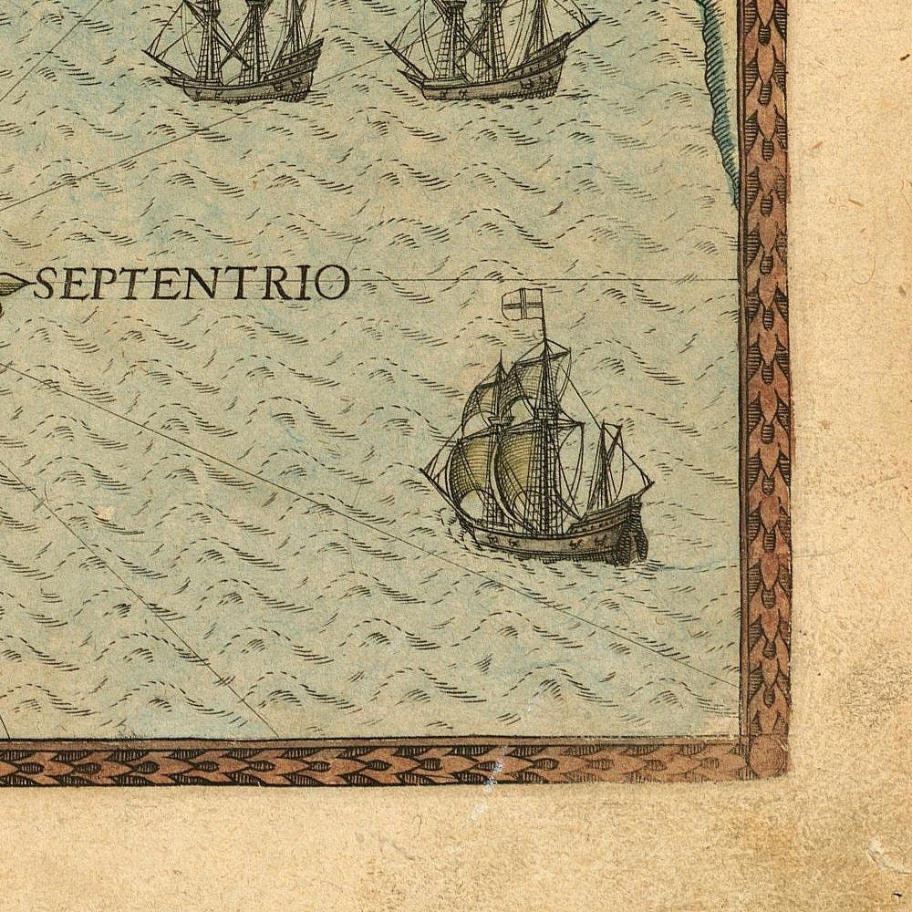 detail of the map from the bottom right corner