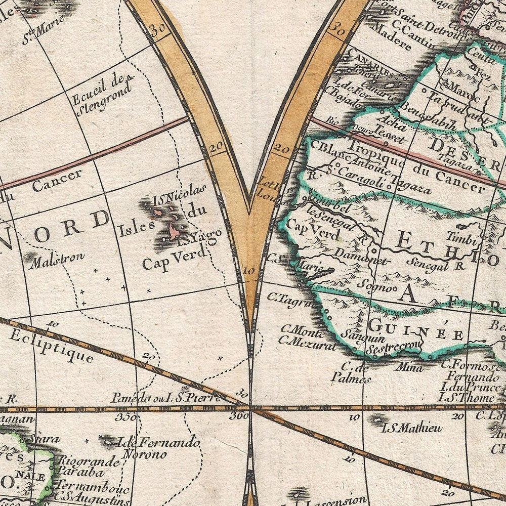 detail of the map from the centre 