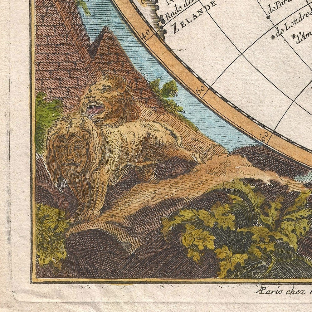 detail of the map from the bottom left corner