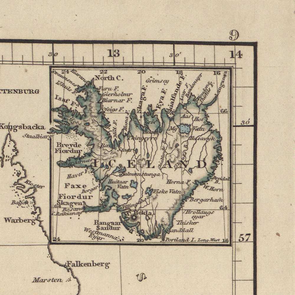 detail of the map from the top right corner