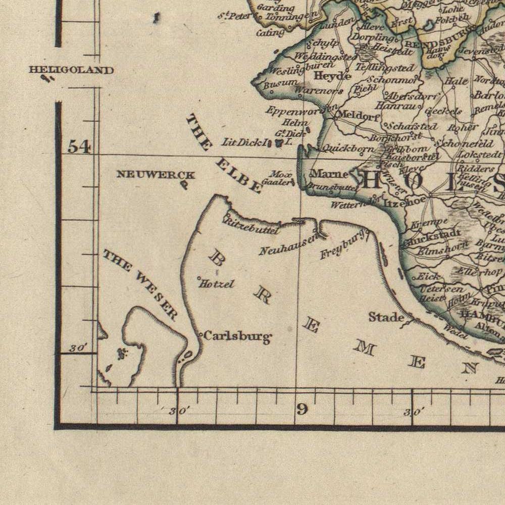 detail of the map from the bottom left corner