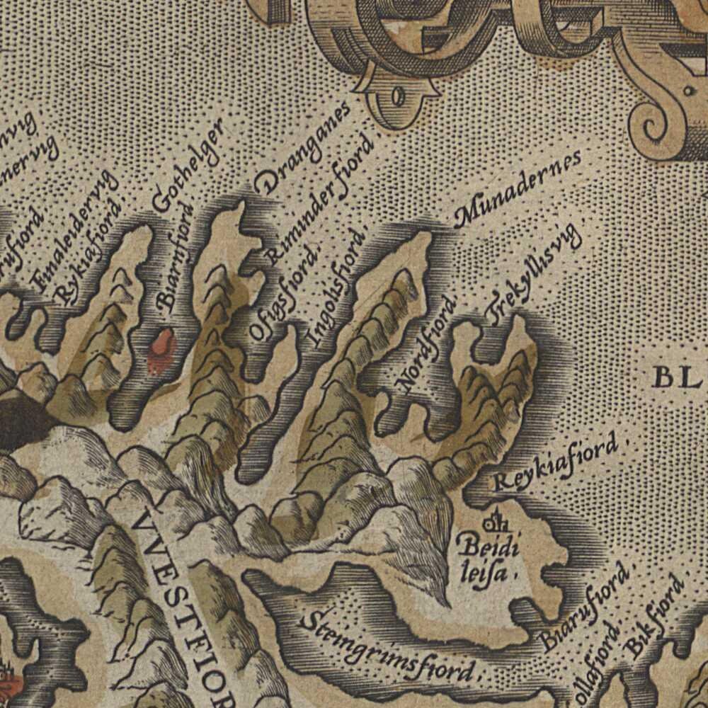 detail of the map from the centre left