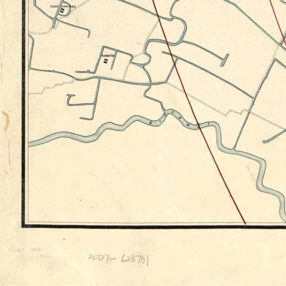 detail of the map from the bottom left corner