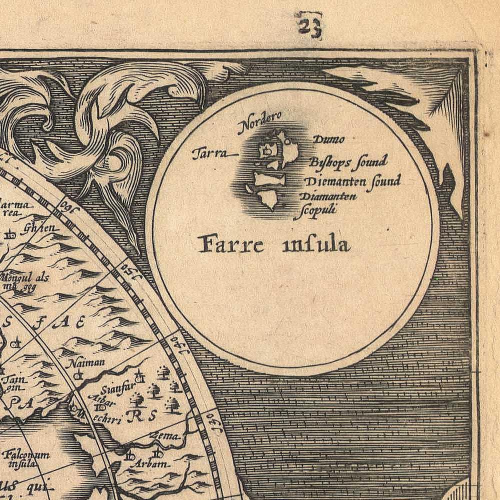 detail of the map from the top right corner