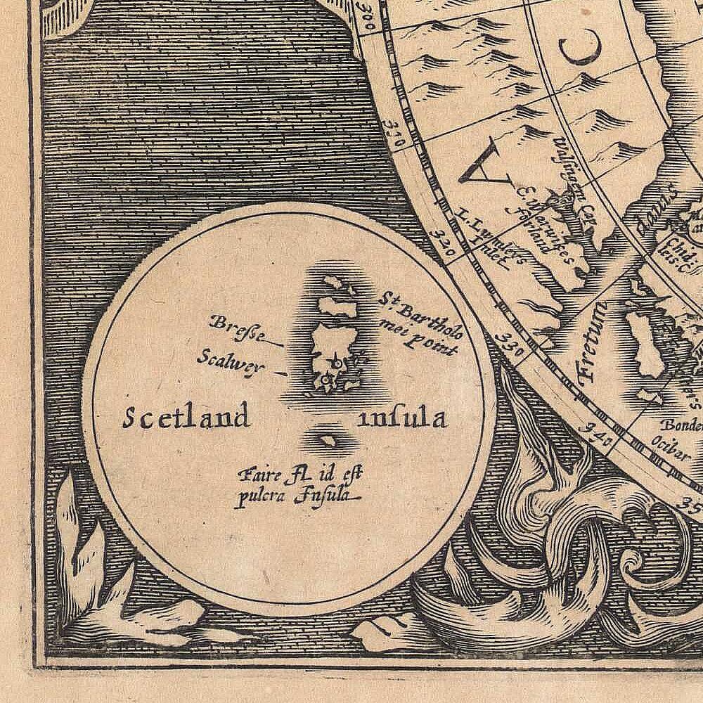 detail of the map from the bottom left corner