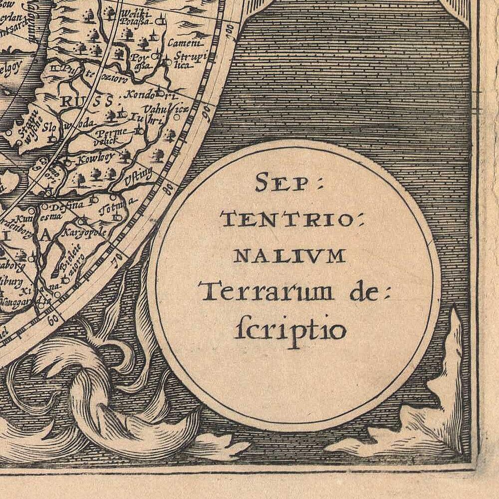 detail of the map from the bottom right corner