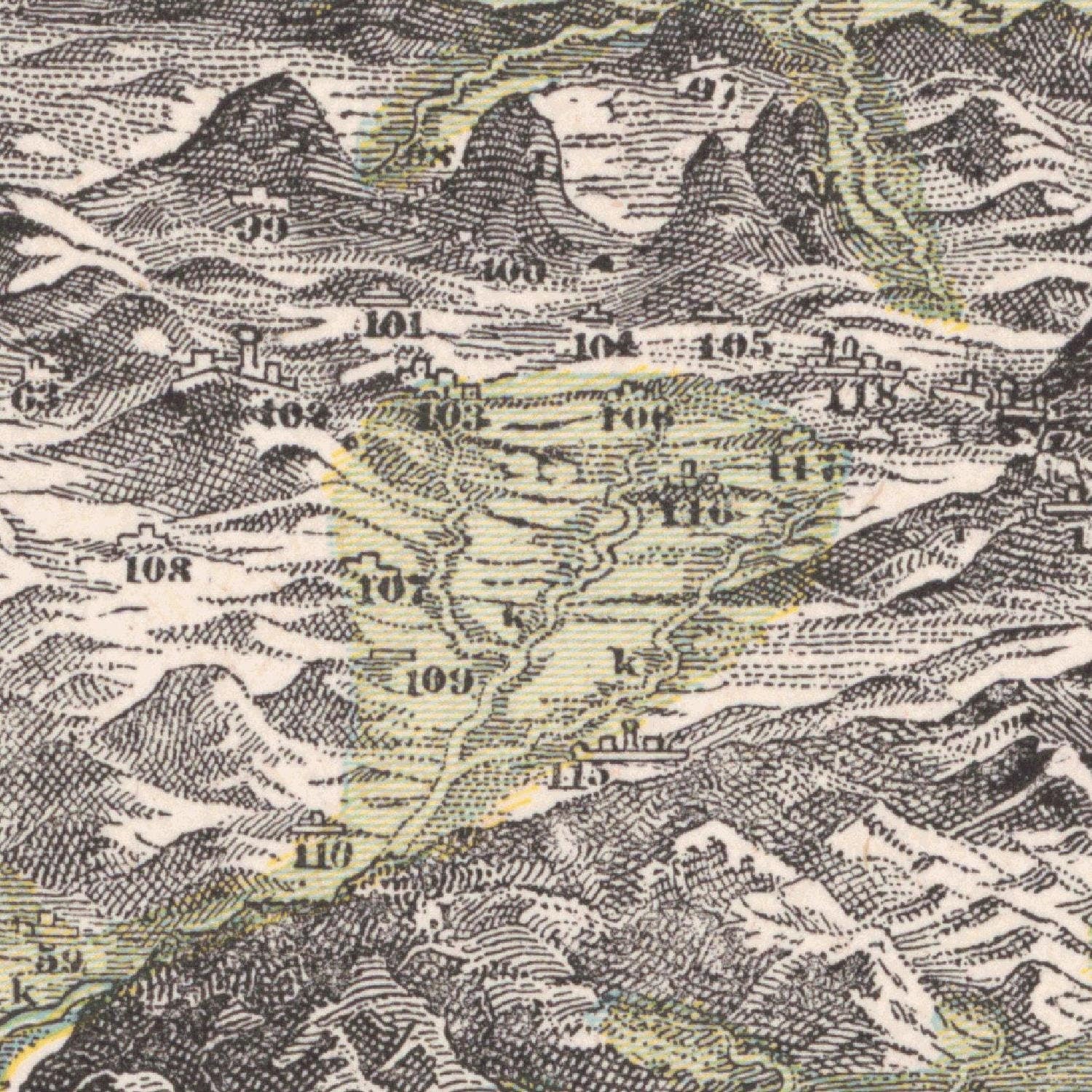 detail of the map from the centre 