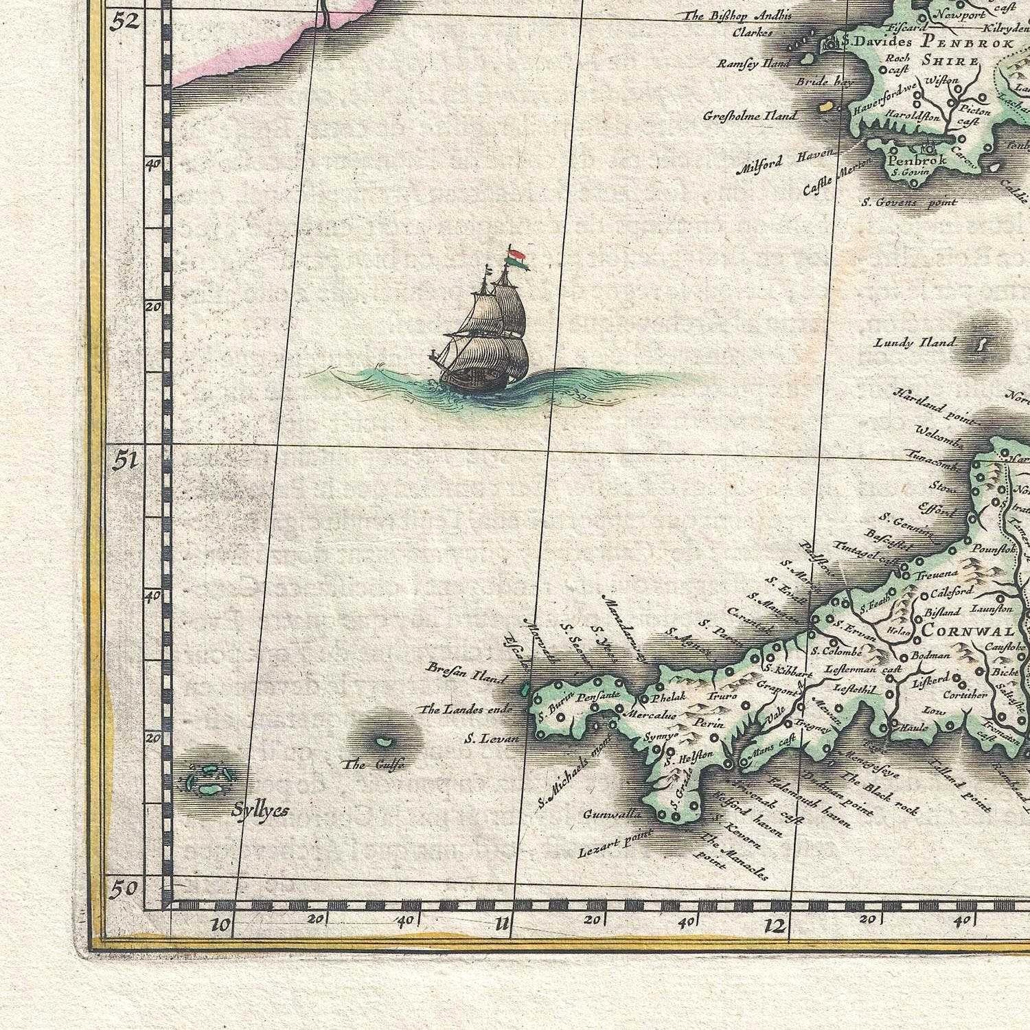 detail of the map from the bottom left corner