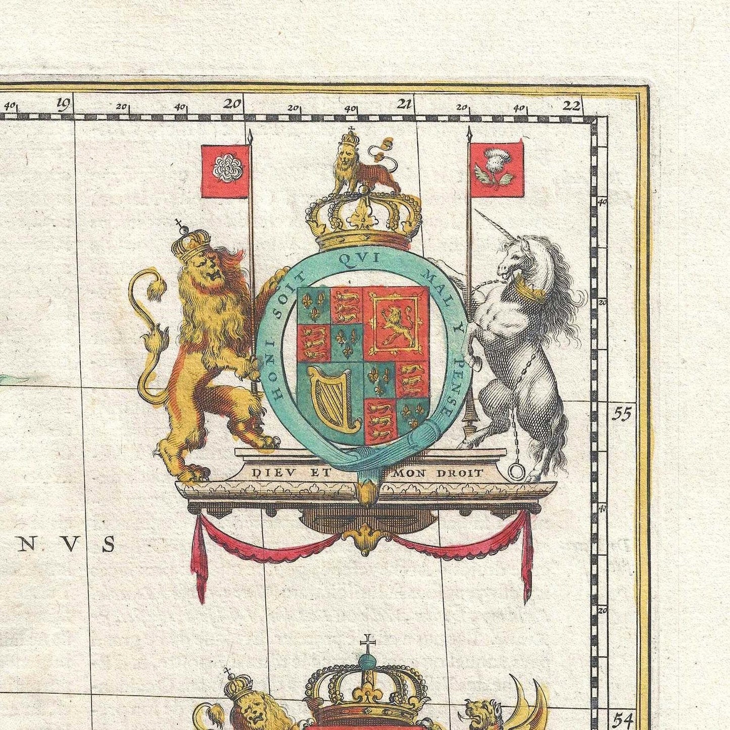 detail of the map from the top right corner