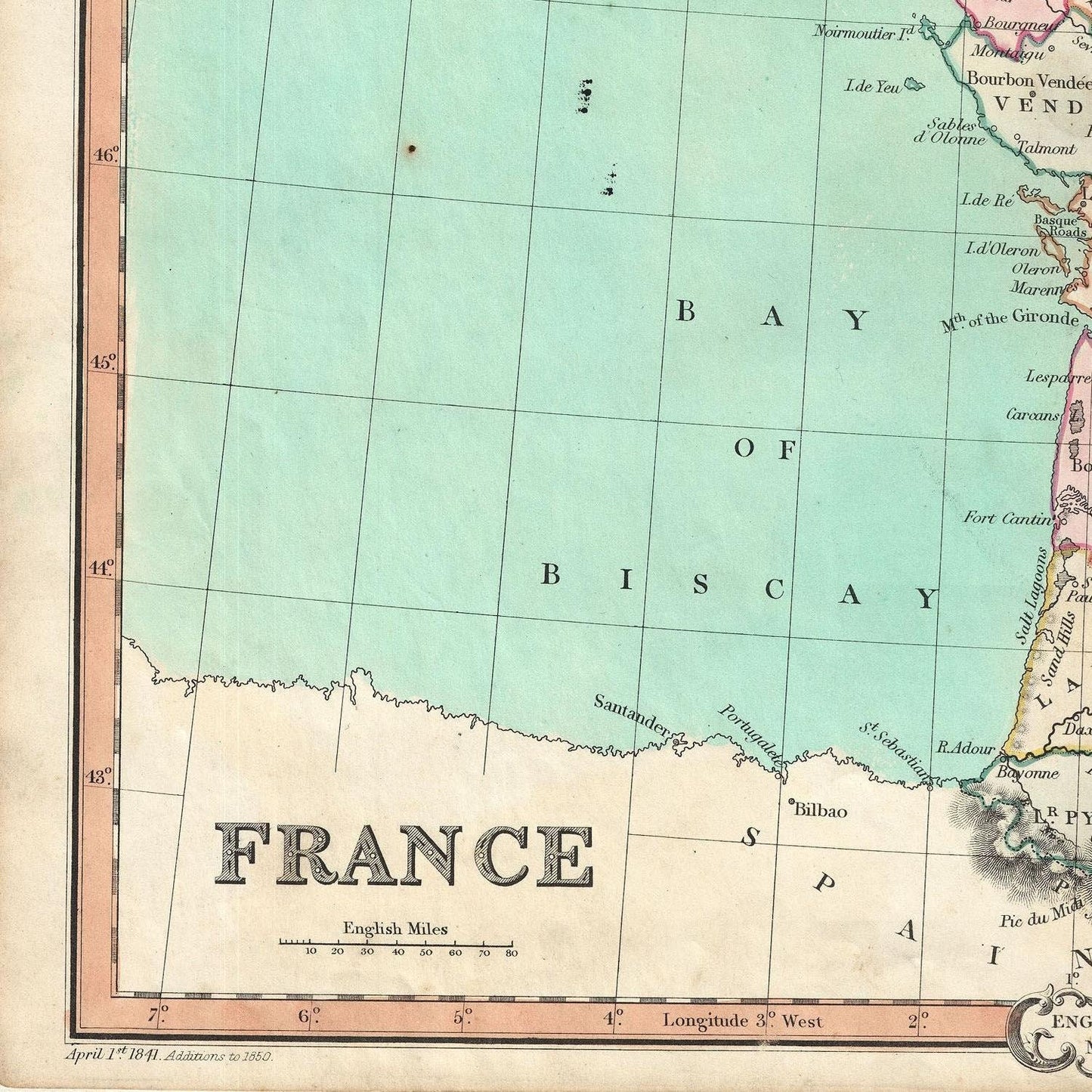 detail of the map from the bottom left corner