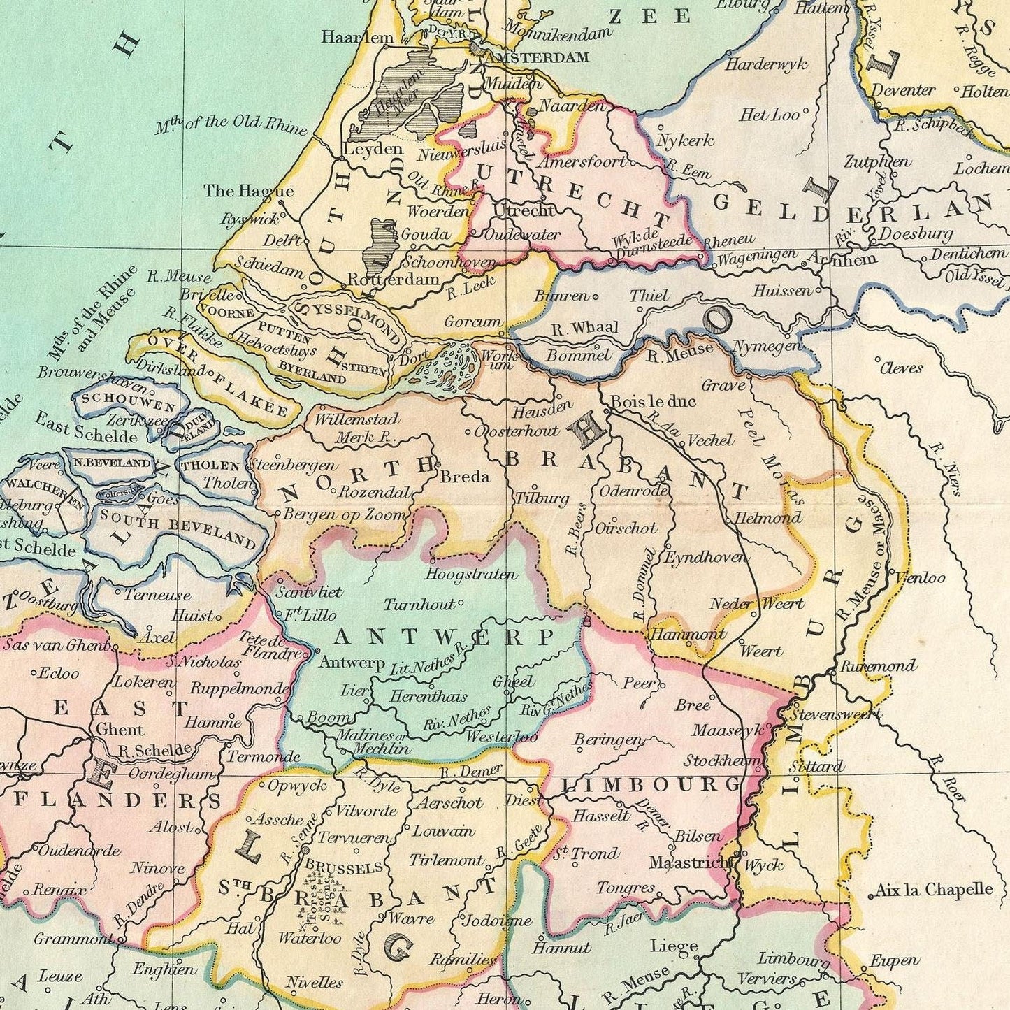 detail of the map from the centre 