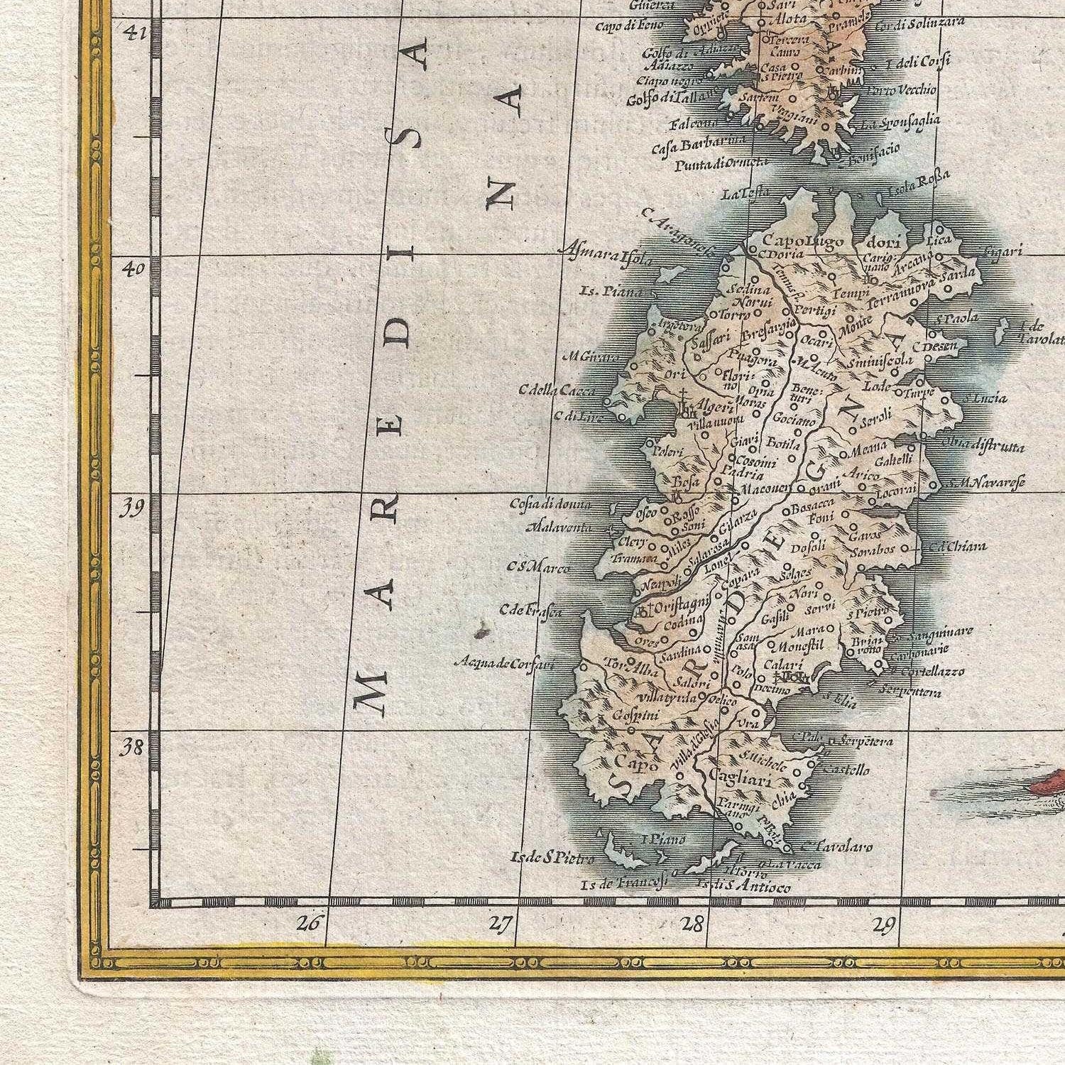 detail of the map from the bottom left corner