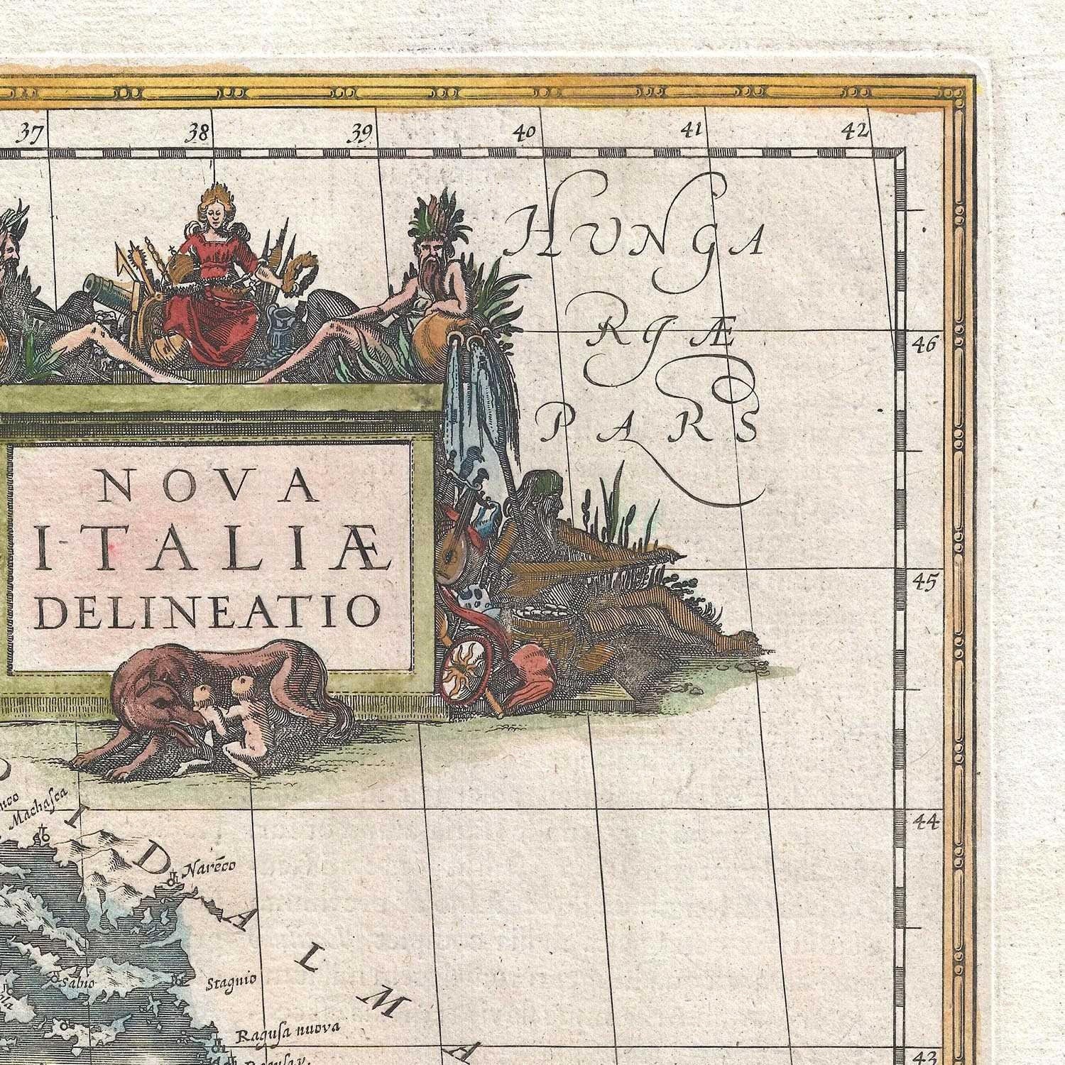 detail of the map from the top right corner