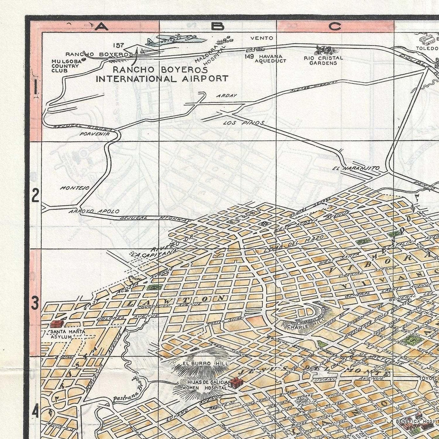 detail of the map from the top left corner