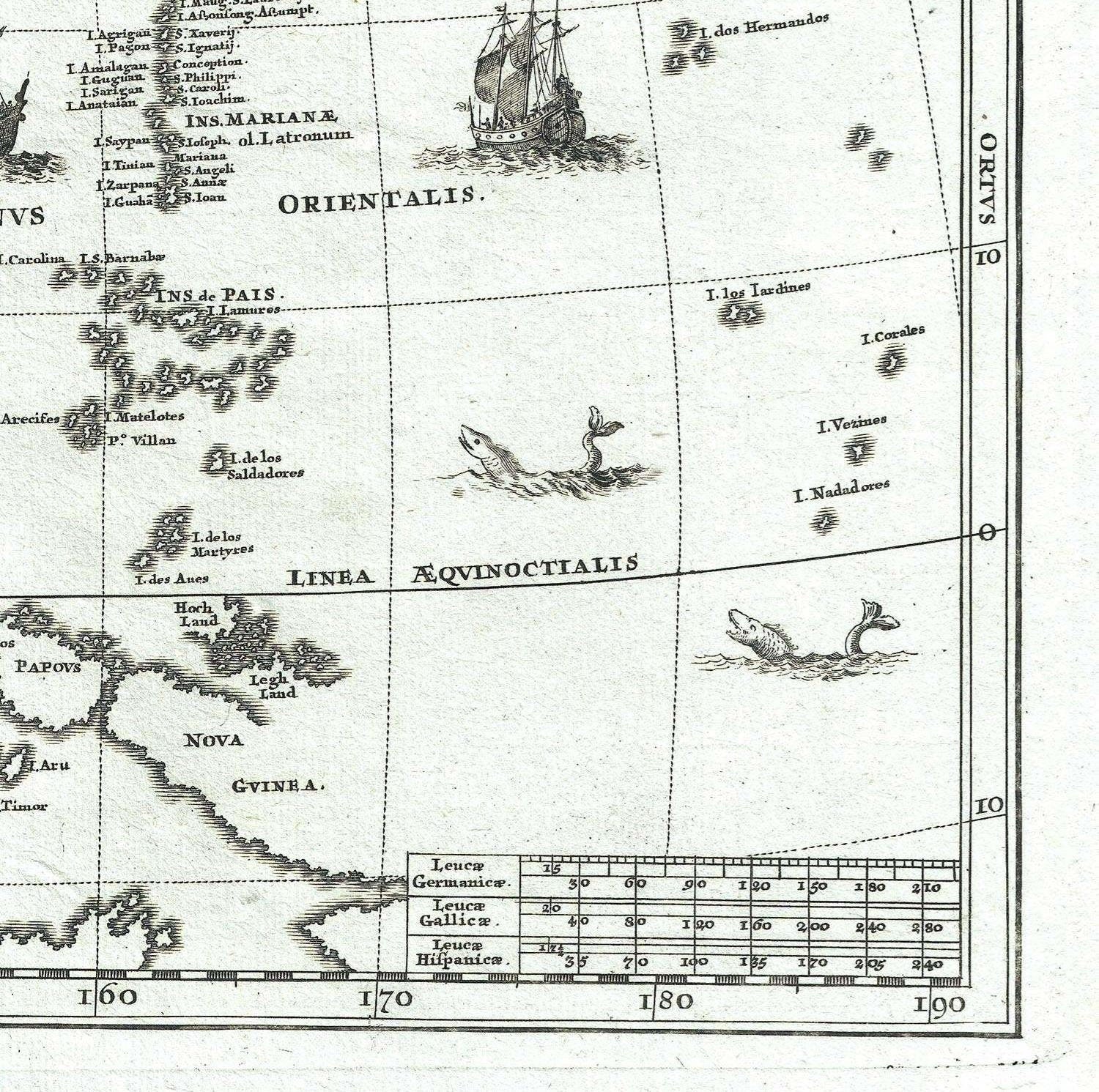 detail of the map from the bottom right corner