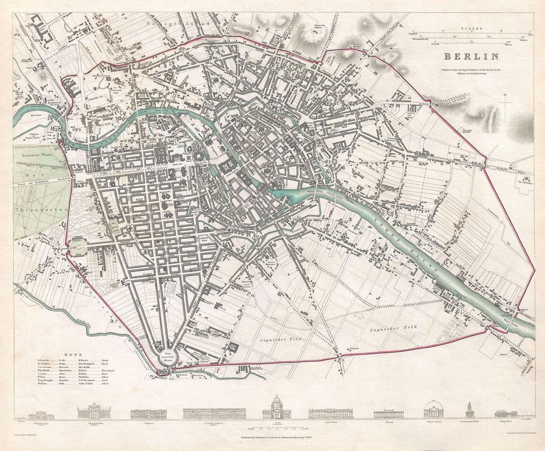 presentation of the map reproduction without a frame