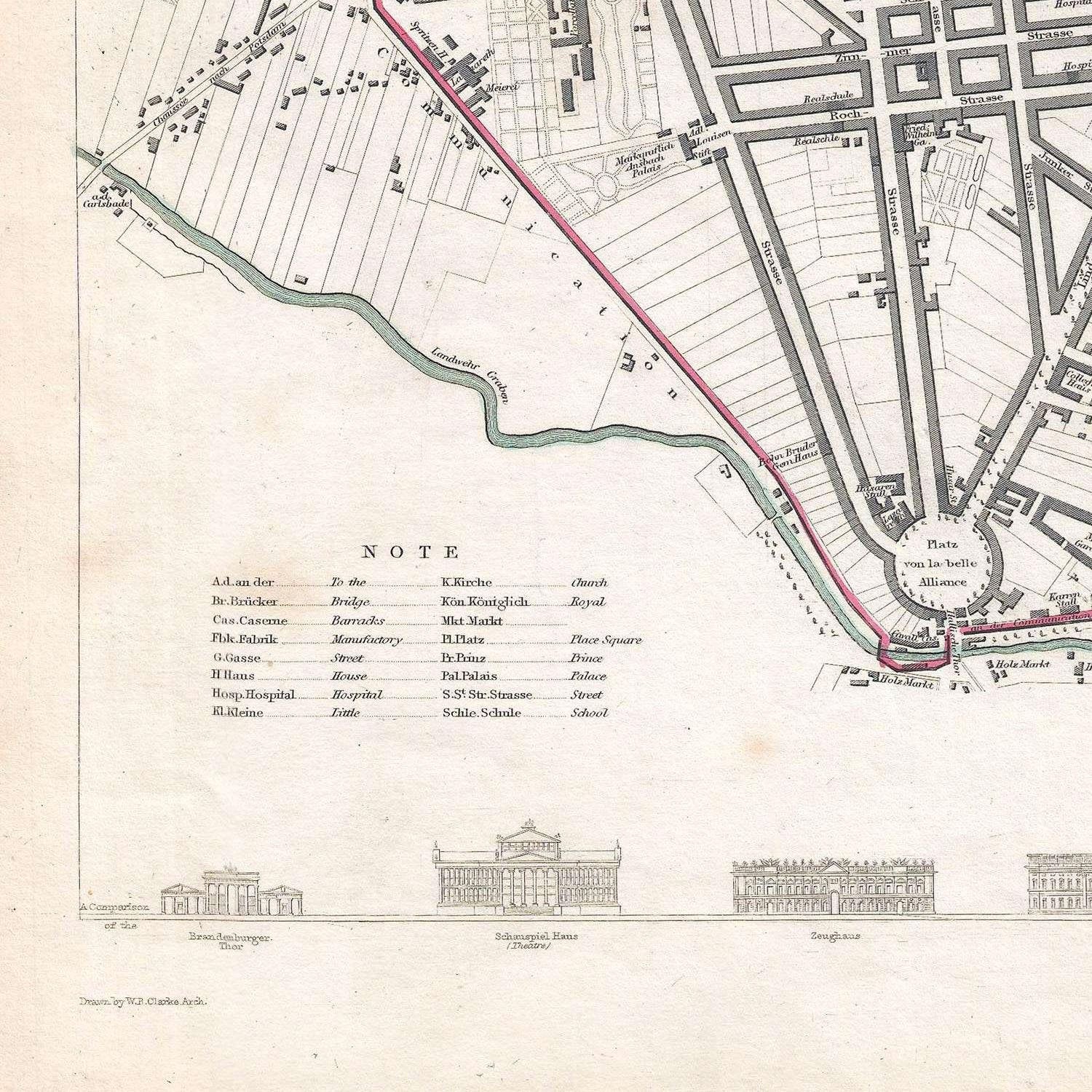 detail of the map from the bottom left corner