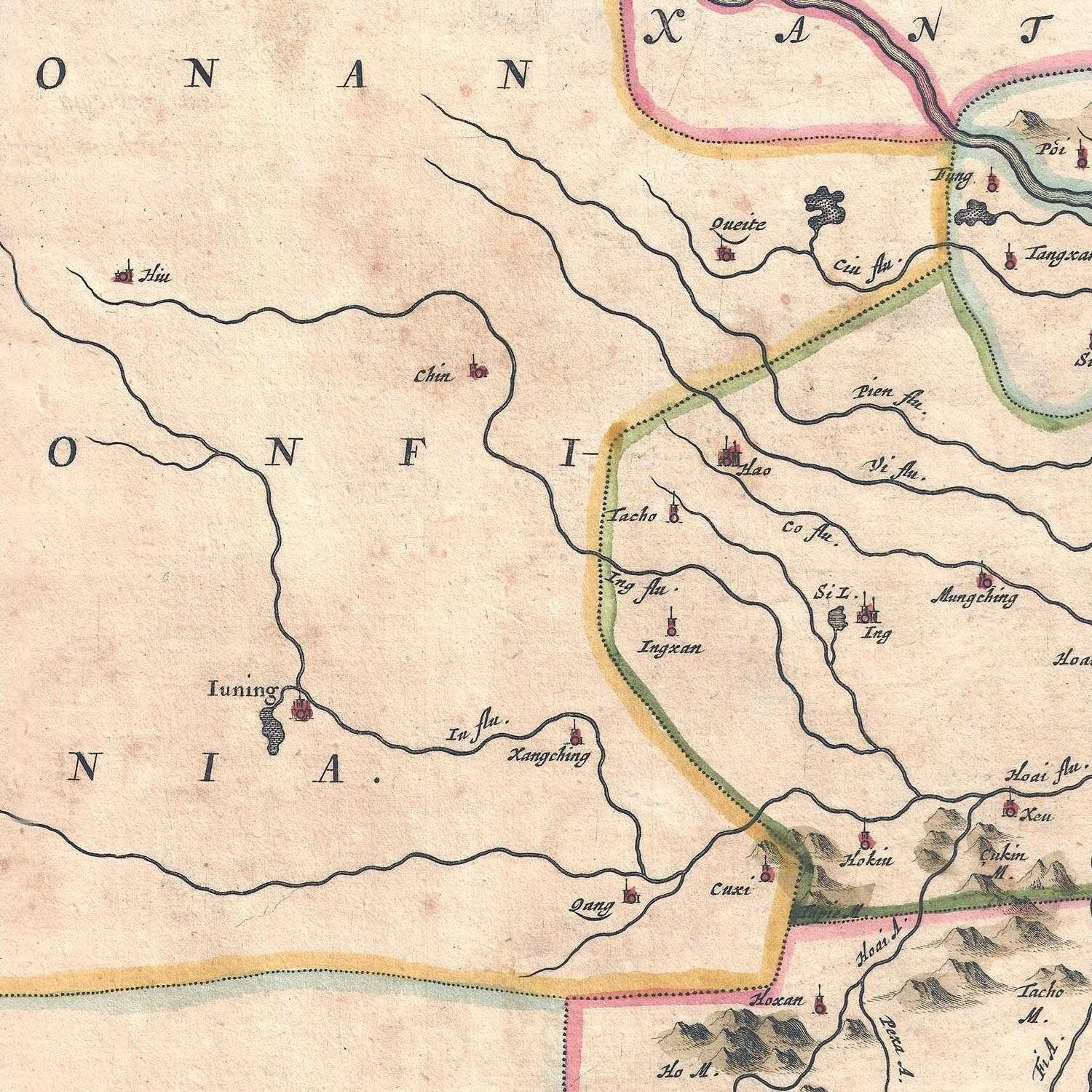 detail of the map from the centre left