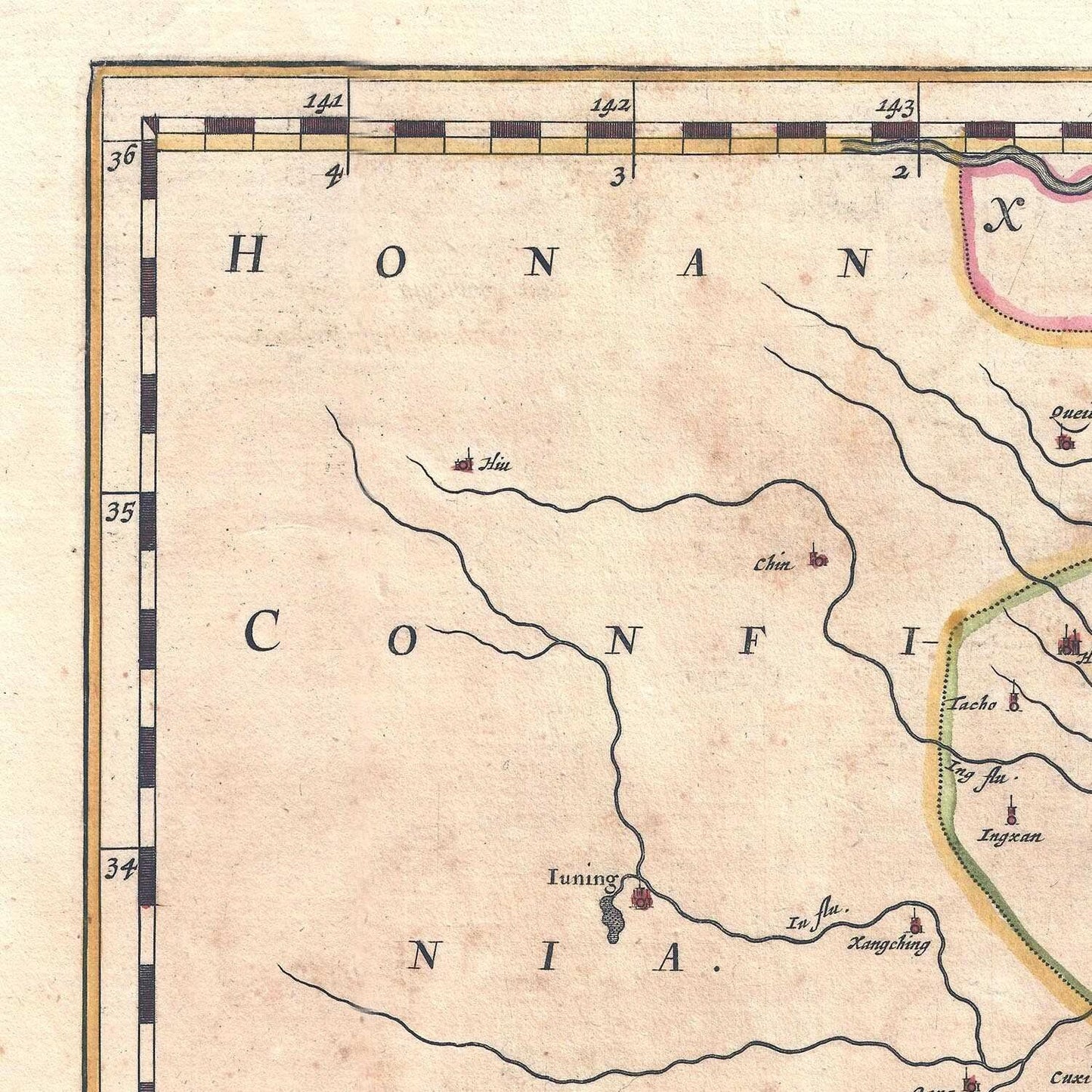 detail of the map from the top left corner