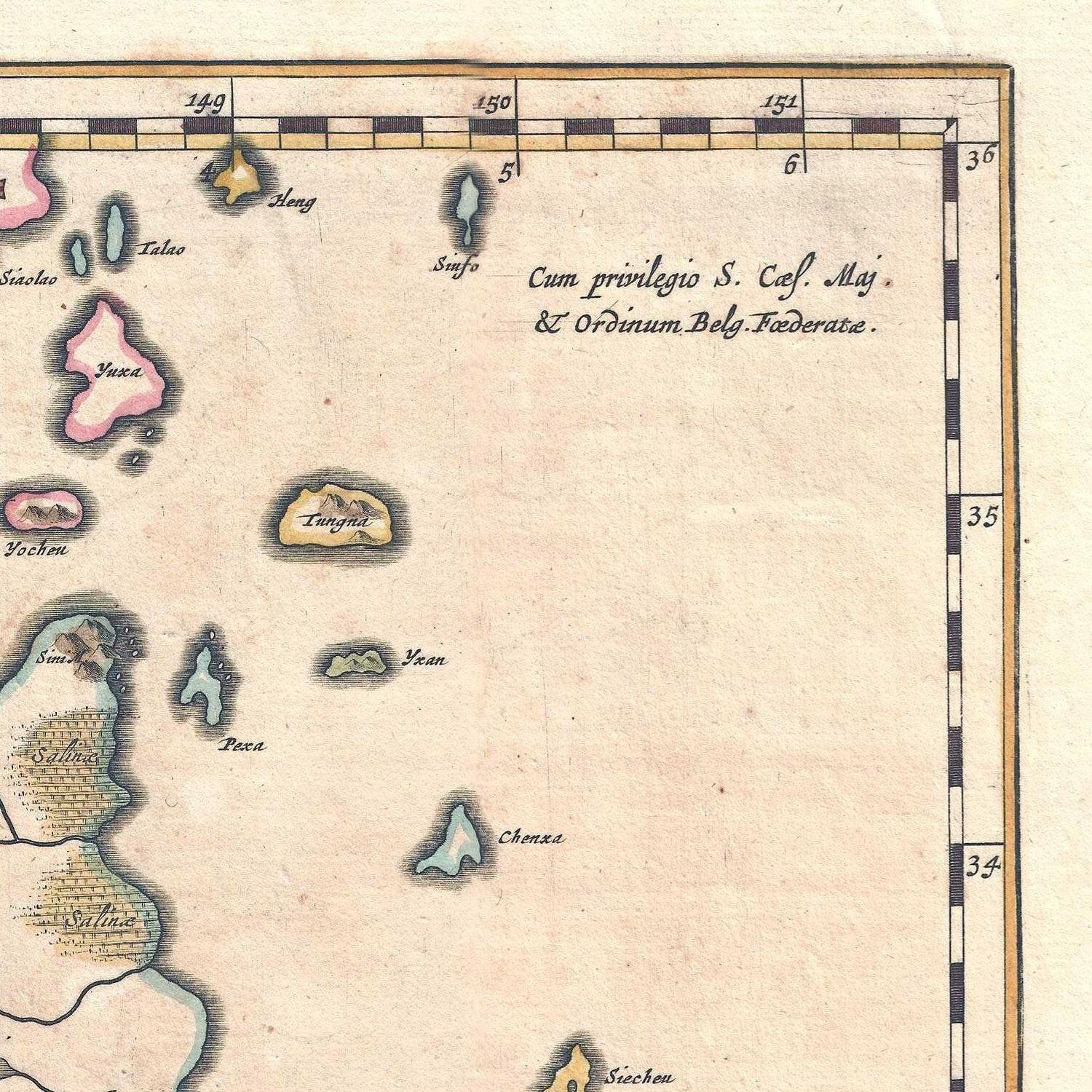 detail of the map from the top right corner