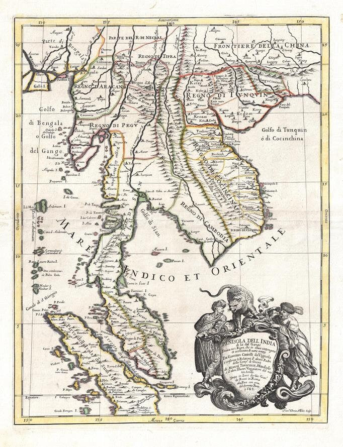 presentation of the map reproduction without a frame