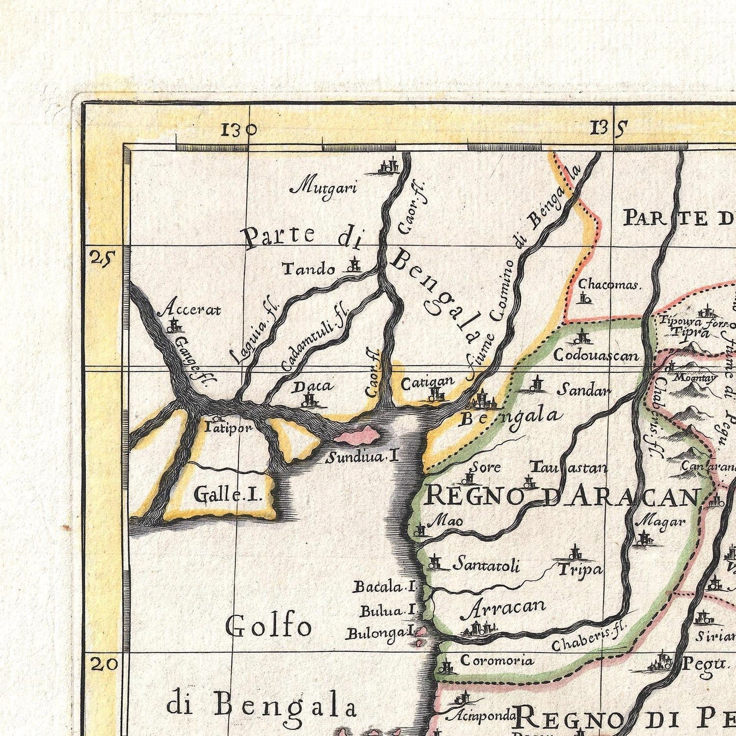 detail of the map from the top left corner