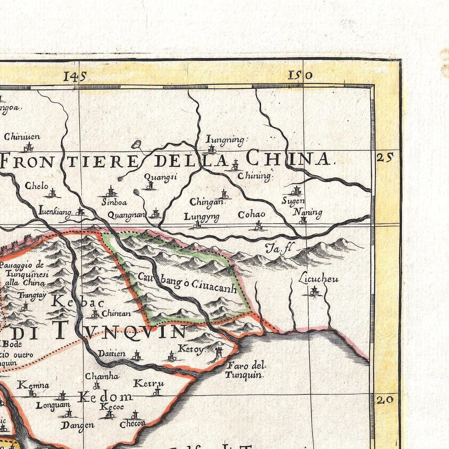 detail of the map from the top right corner