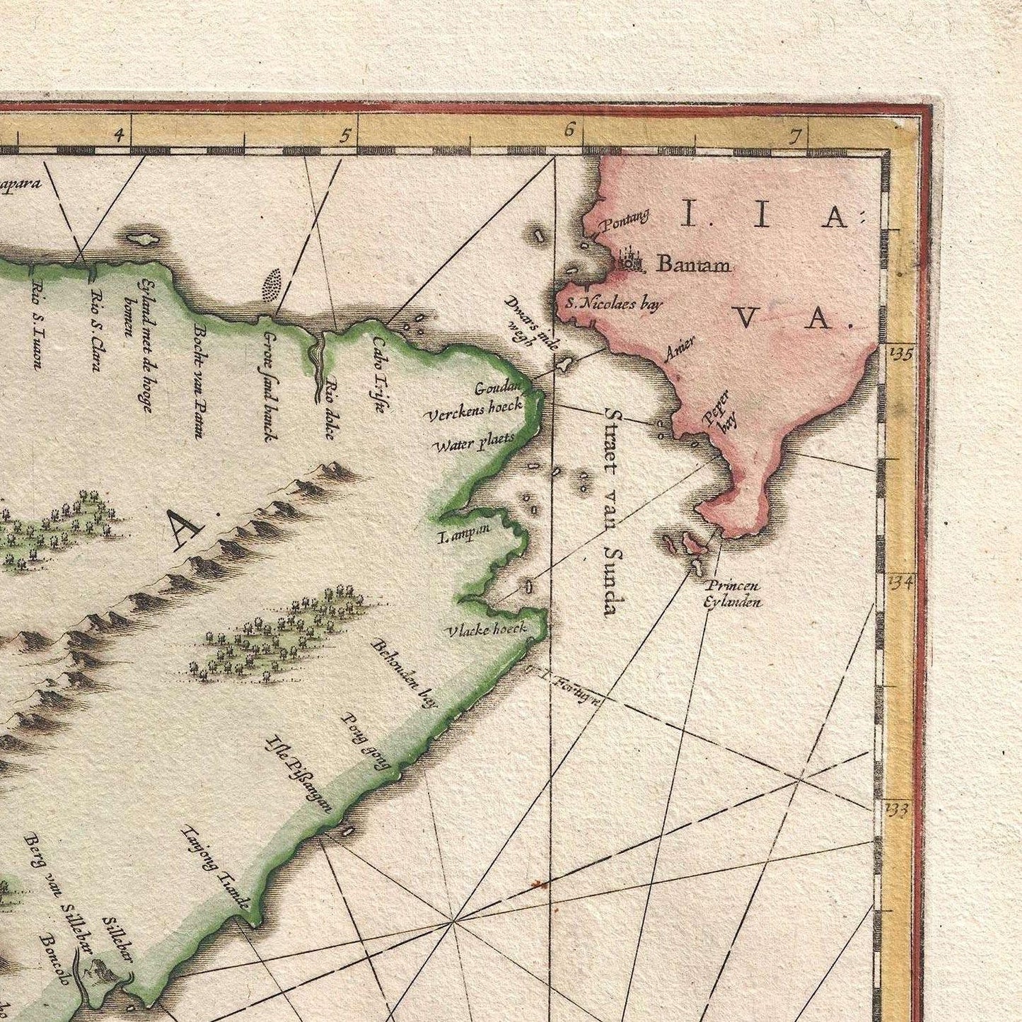 detail of the map from the top right corner