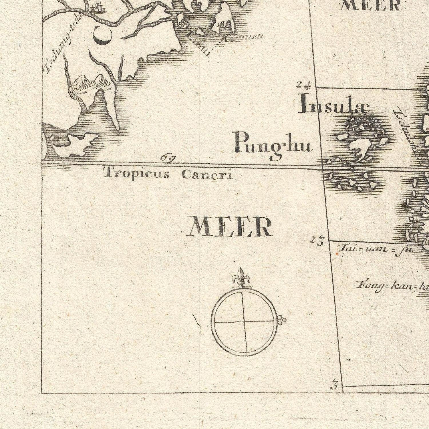 detail of the map from the bottom left corner