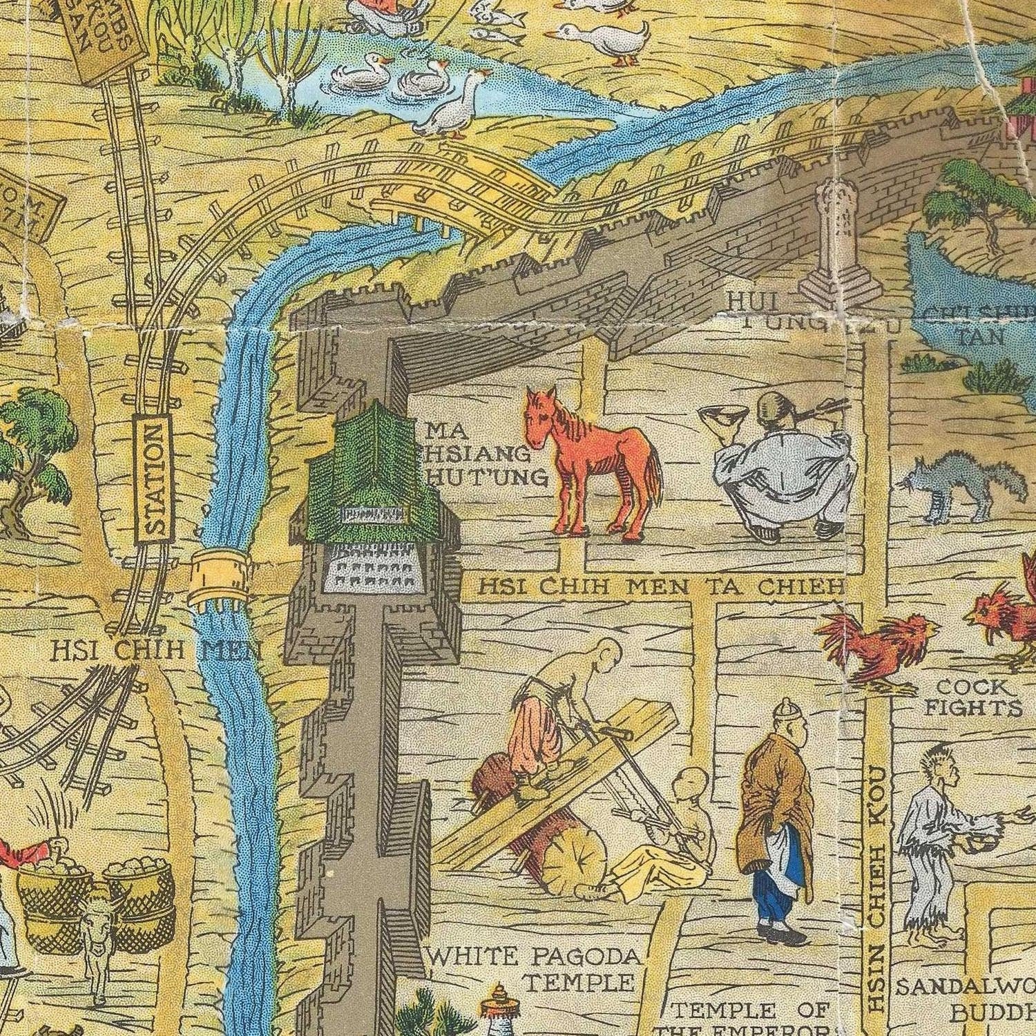 detail of the map from the centre left