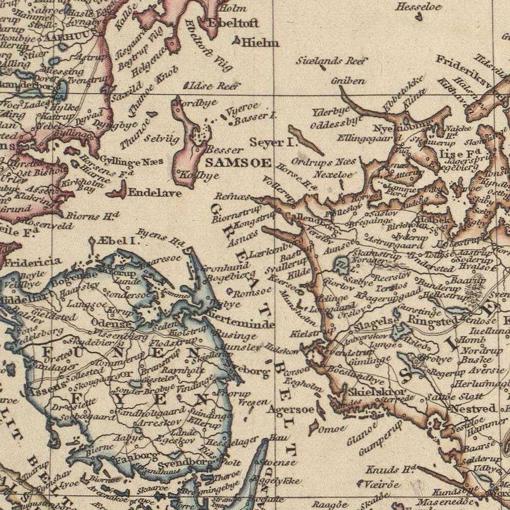 detail of the map from the centre 