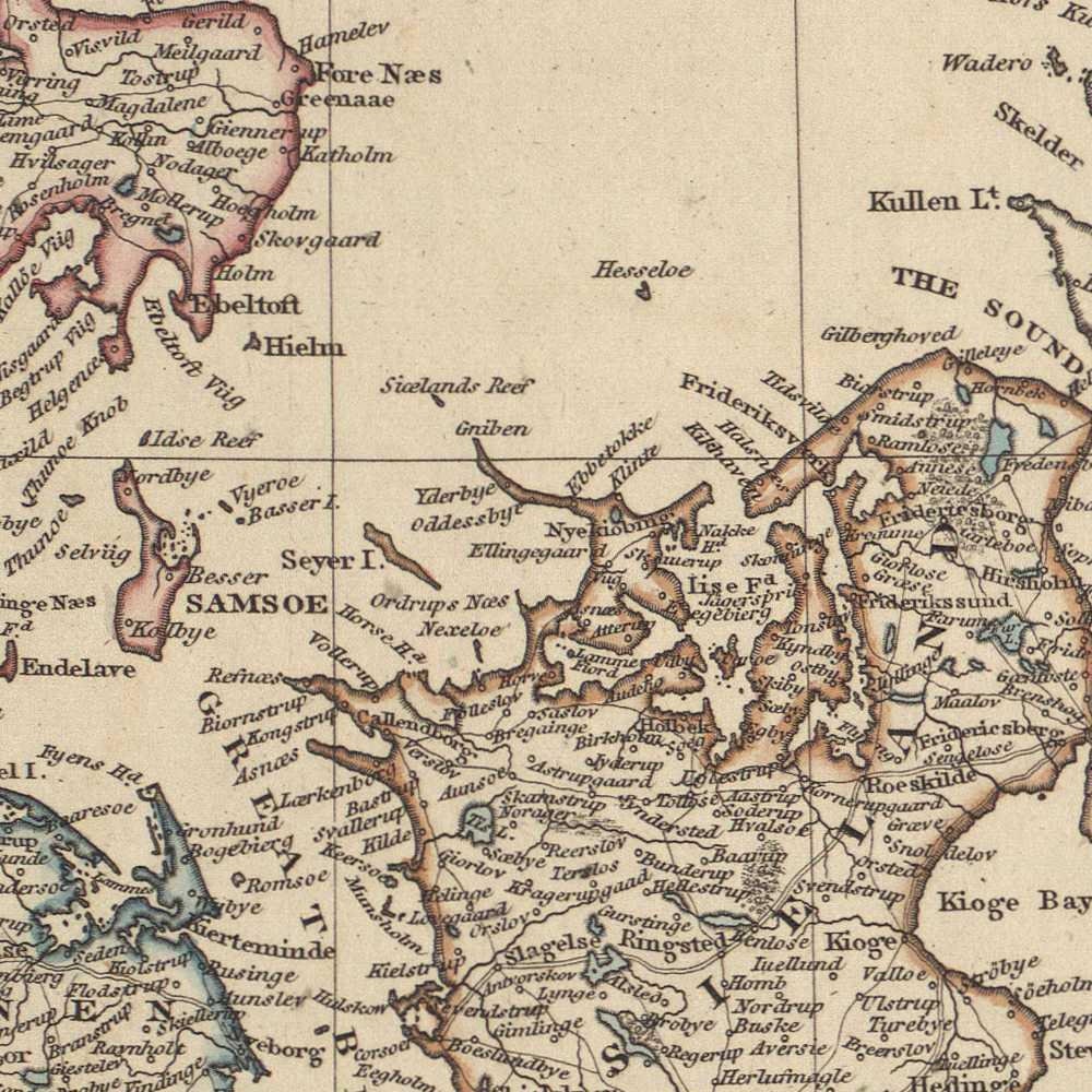 detail of the map from the centre left