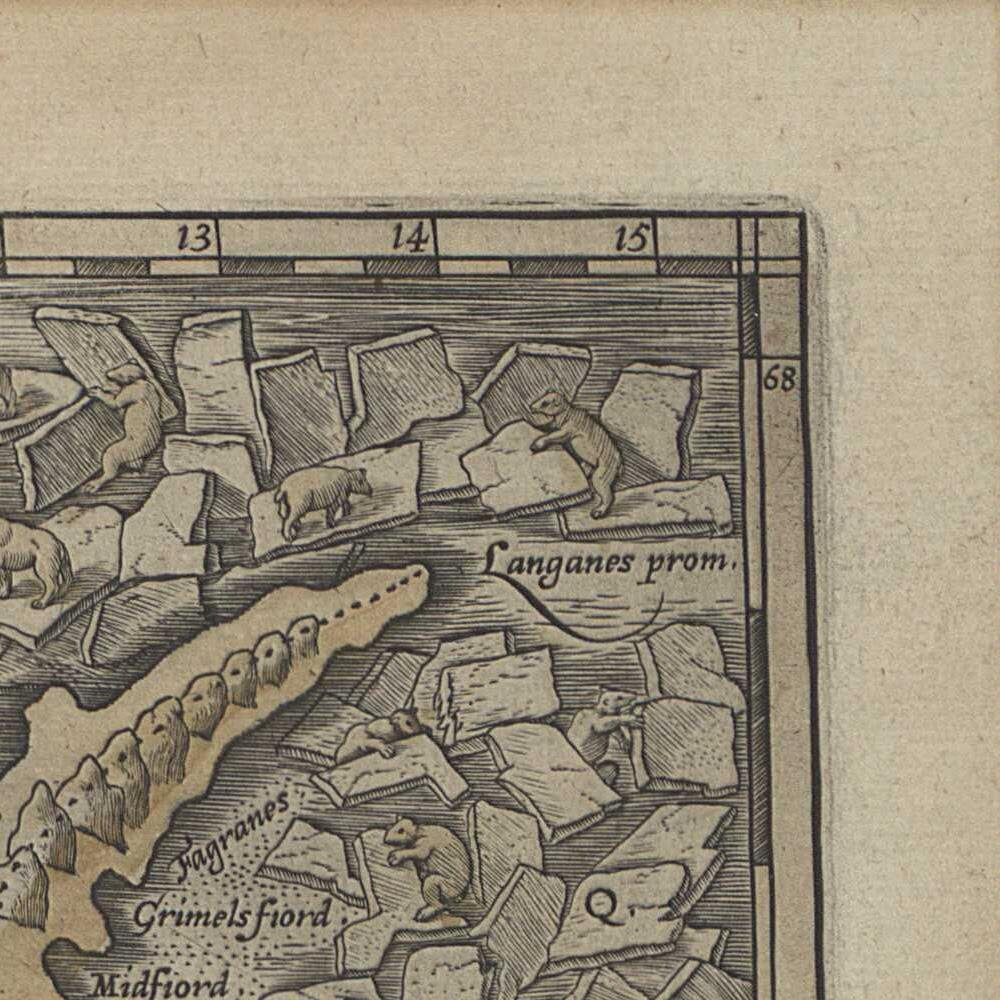 detail of the map from the top right corner