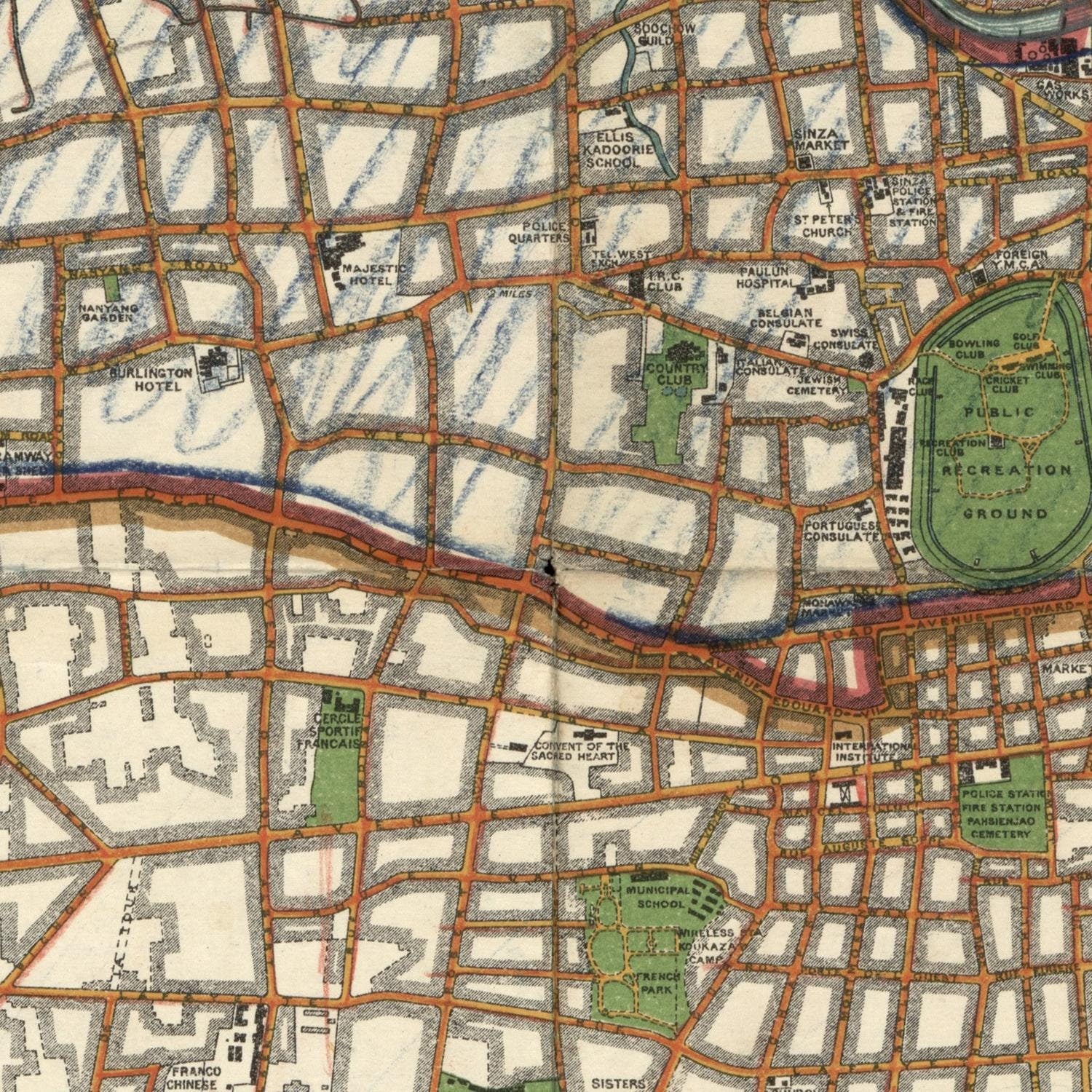 detail of the map from the centre 