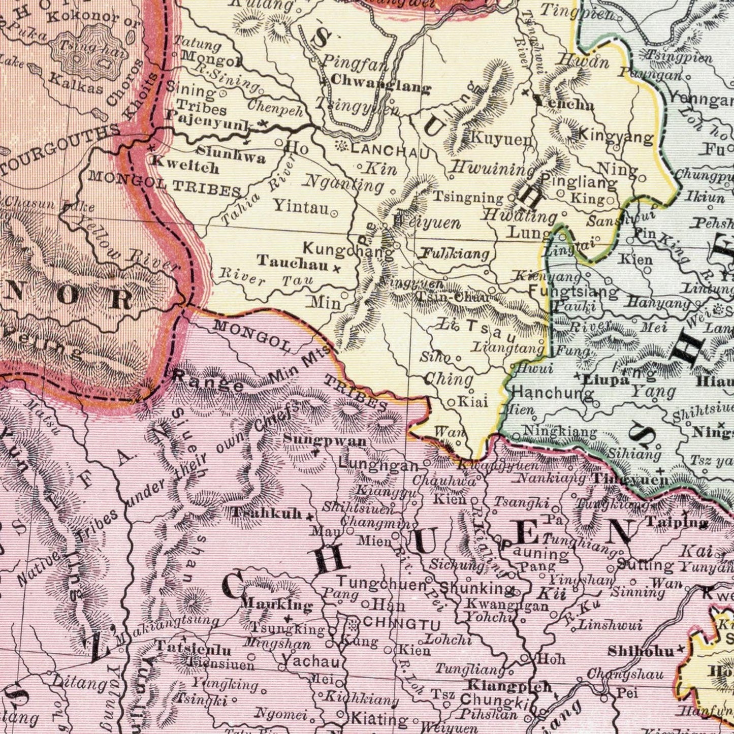 detail of the map from the centre left