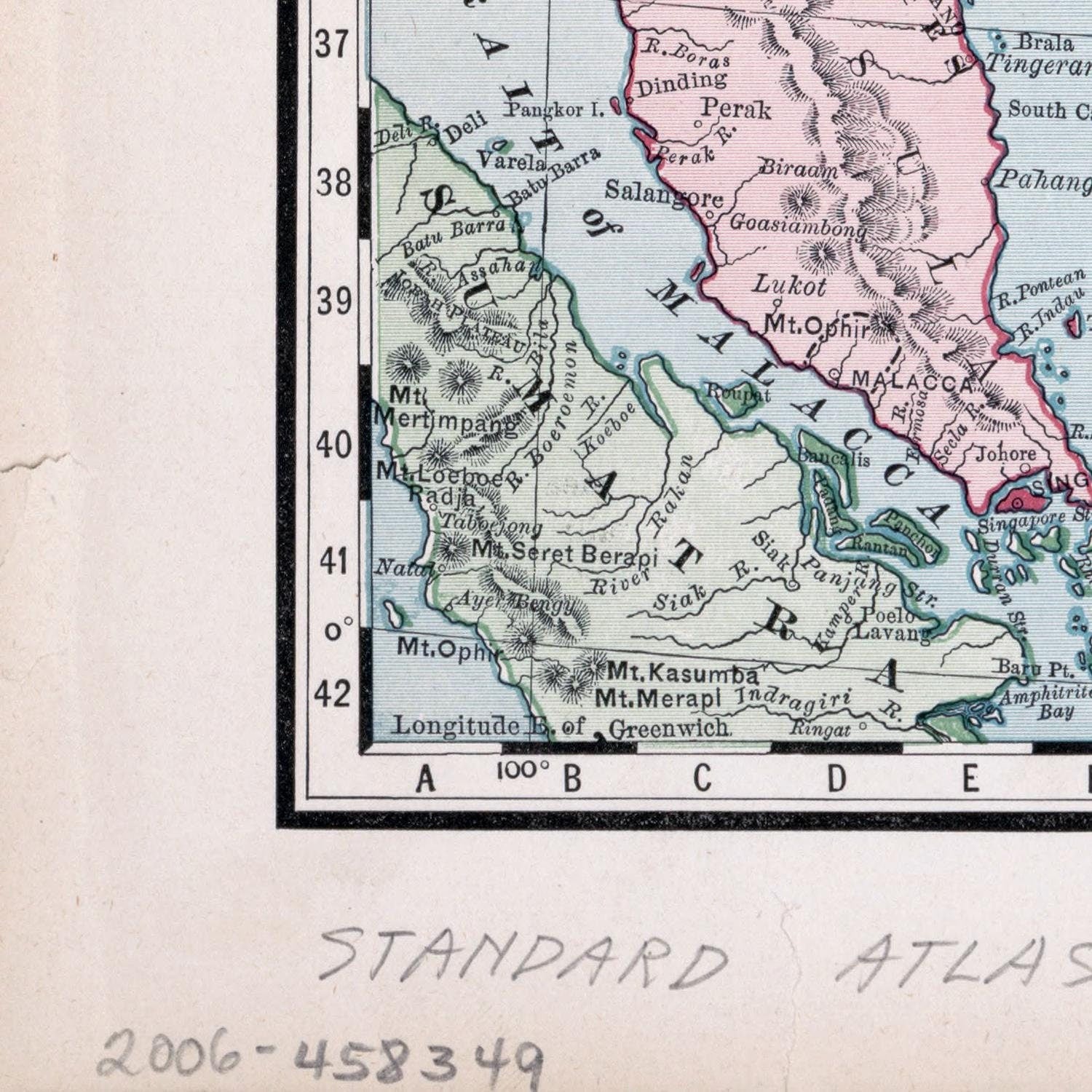 detail of the map from the bottom left corner