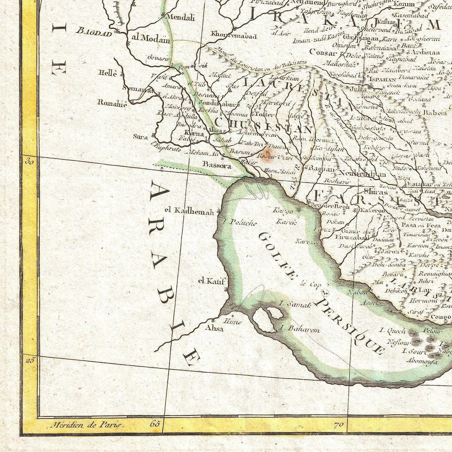 detail of the map from the bottom left corner