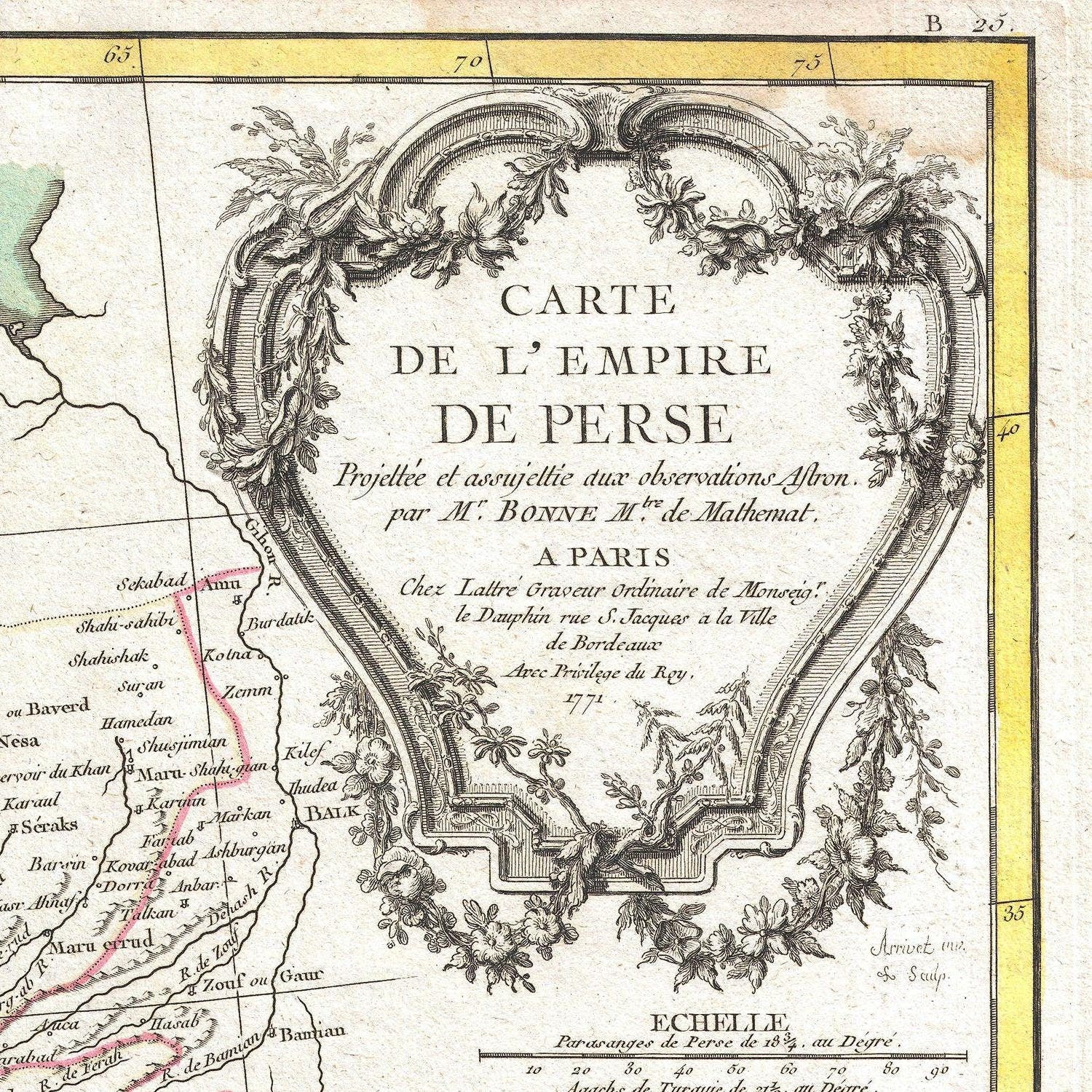 detail of the map from the top right corner