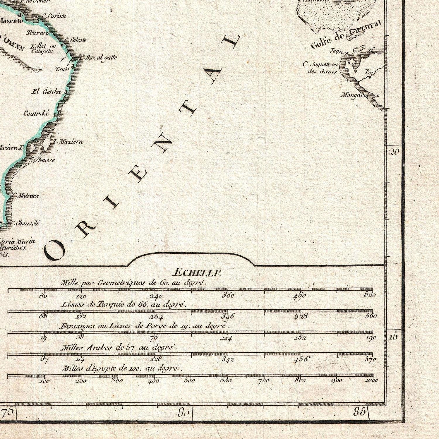 detail of the map from the bottom right corner