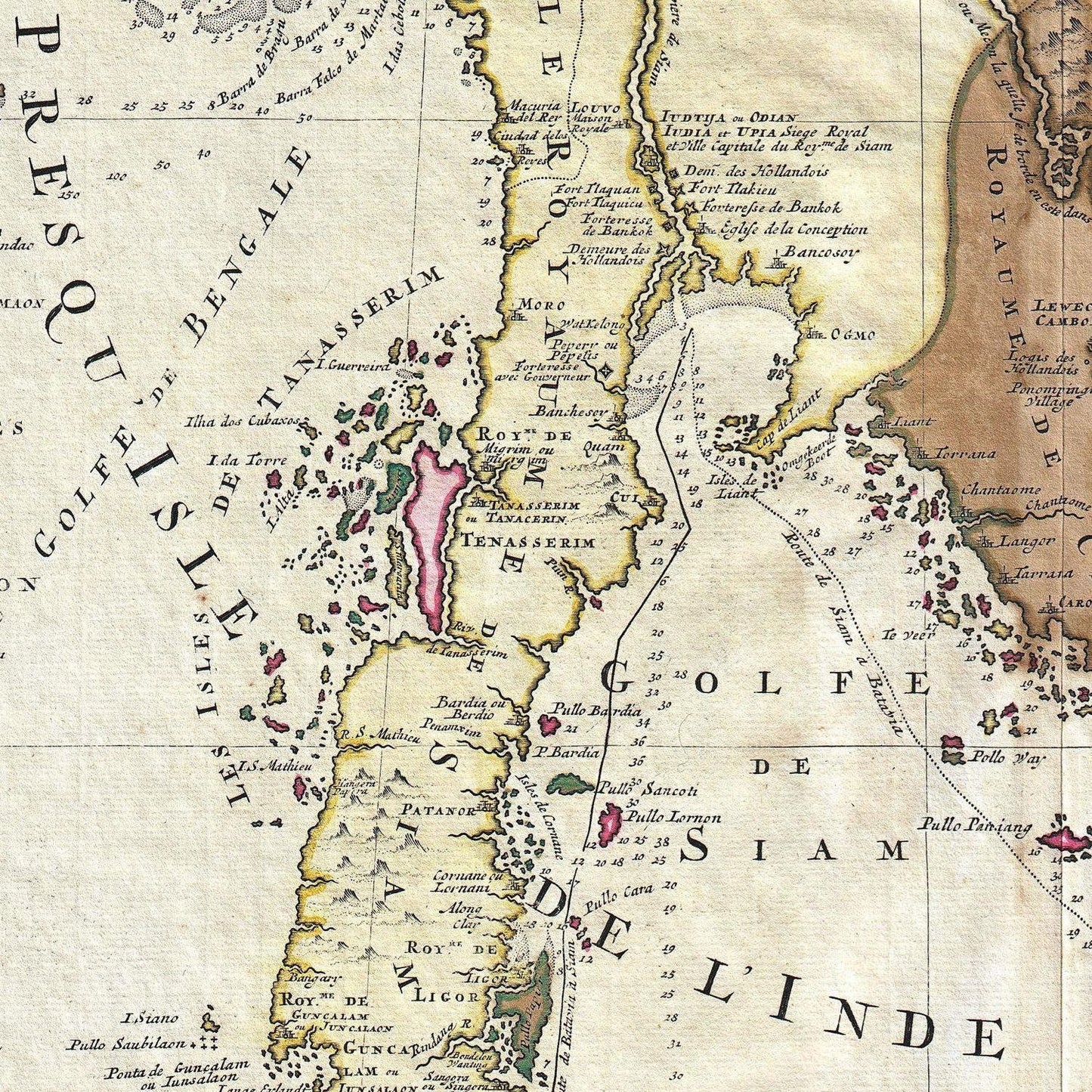 detail of the map from the centre left