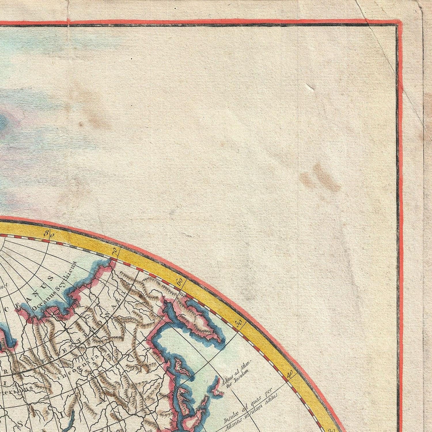 detail of the map from the top right corner